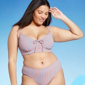 Xhilaration Textured Shirred Underwire Bikini NWT HIgh Waisted sz 24